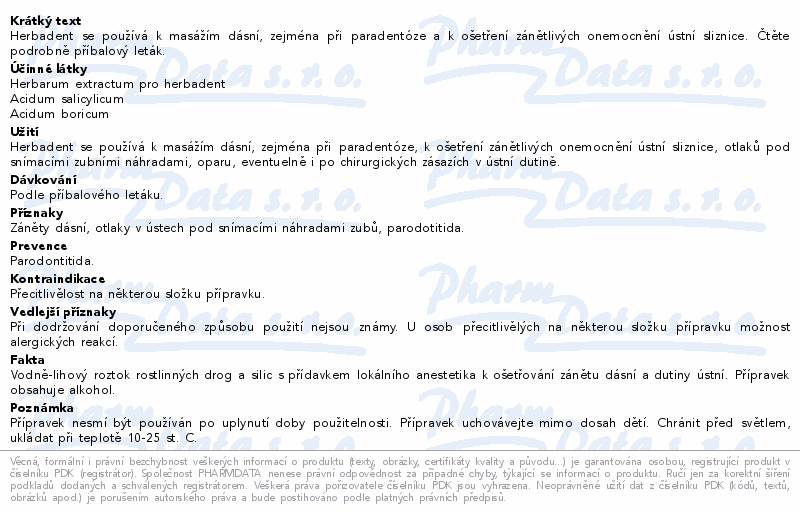 HERBADENT MASÁŽNÍ ROZTOK 25ML
