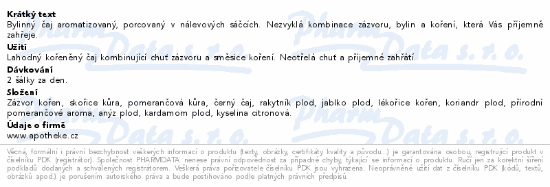 Apotheke Horký zázvor a koriandr čaj 20x2g