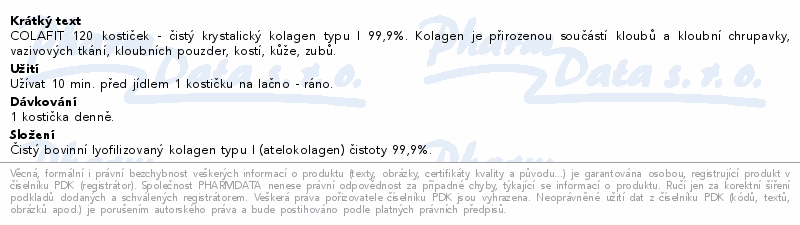 Colafit 120 kostiček