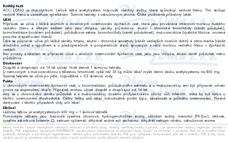 Acc long šumivé tablety 600mg 20ks