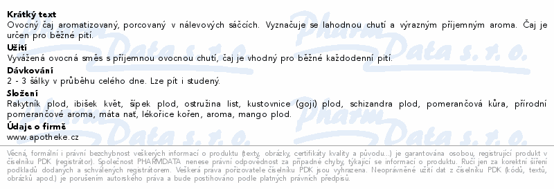 Apotheke Kustovnice s mangem čaj 20x2g
