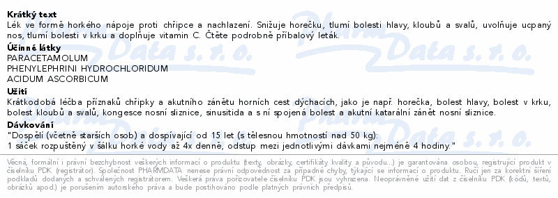 COLDREX HORKÝ NÁPOJ CITRON 14 SÁČKŮ