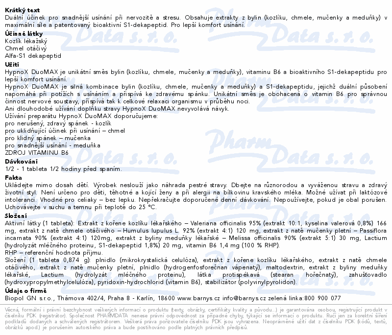 Barny´s Hypnox duomax 40tbl