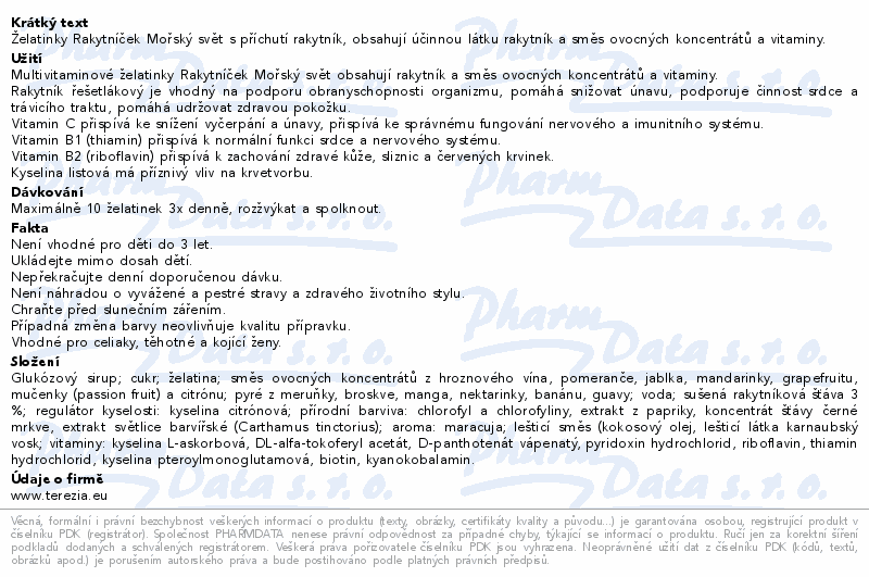 Rakytníček multivit.želat.rakyt.MOŘSKÝ SVĚT 140ks