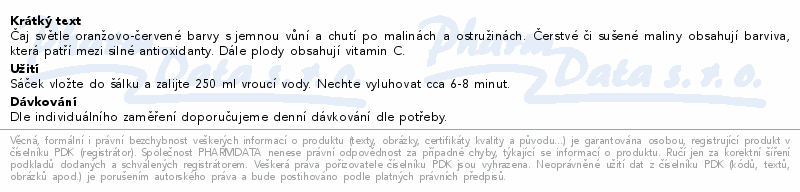 Čaj Biogena Fantastic Malina & Ostružina 20x2.2g