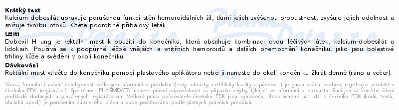 Dobexil H rektální mast 20g